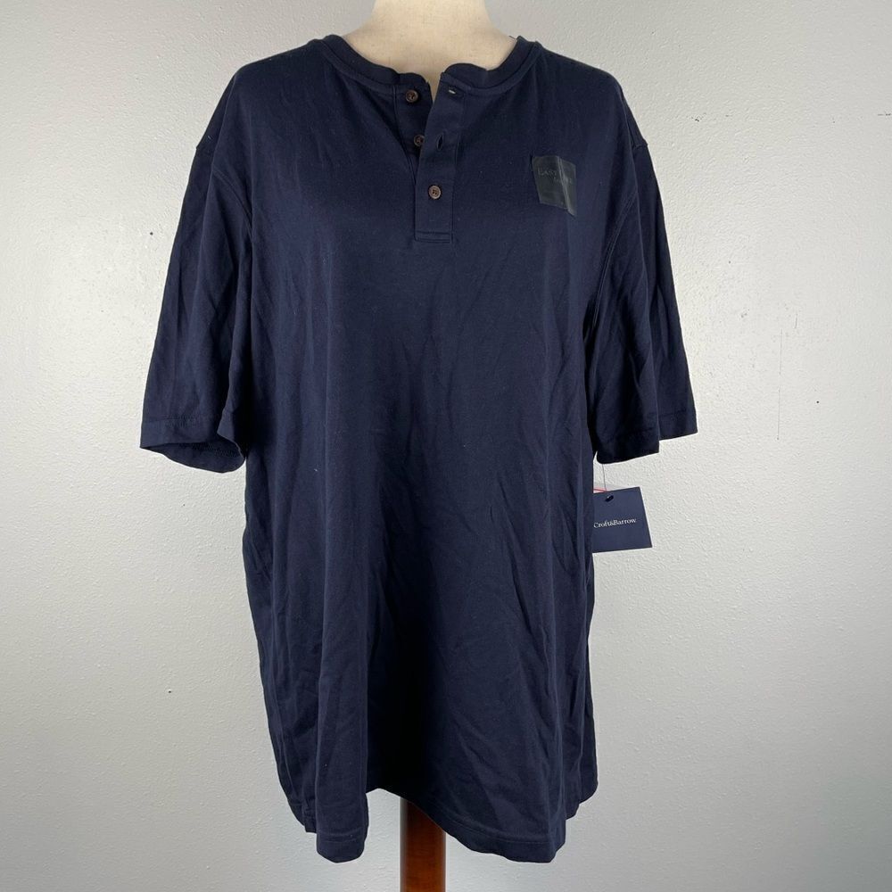 NWT Croft & Barrow Navy Blue T-Shirt Size XL